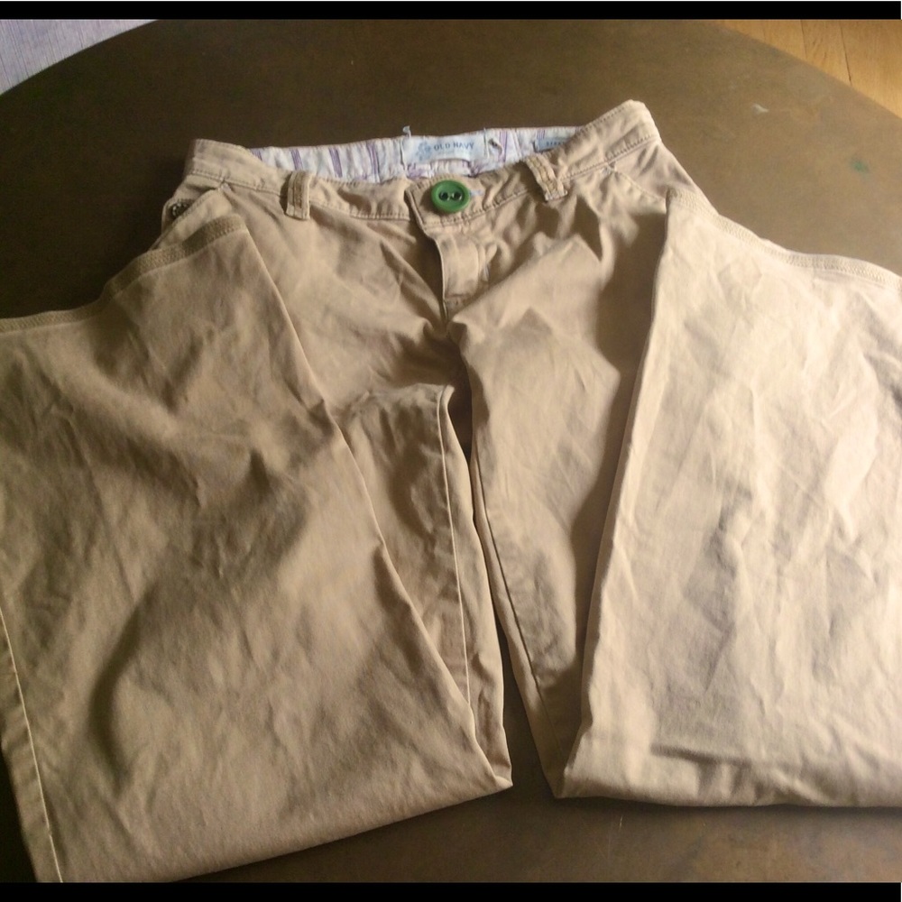 Wide leg light khaki size 0 short stretch
